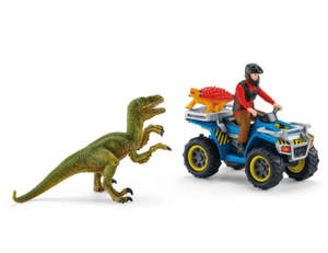 Schleich: Schleich Dinosaurs Quad Escape From Velociraptor Set
