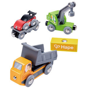 Hape: Play Essentials Colourful Construction Vehicles Fleet