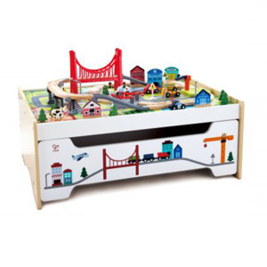 Hape: Play Essentials 75 Piece Railway Storage Table