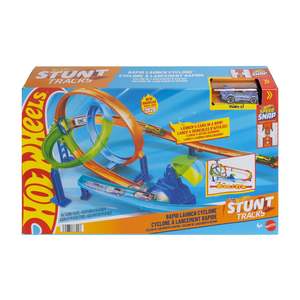 Hot Wheels Stunt Tracks Rapid Launch Cyclone Playset