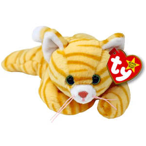 Ty Beanie: Ty Beanie Babies Regular - Amber Gold Tabby