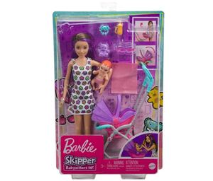 Barbie Skipper Babysitters Inc. Doll & Accessory - Brunette/Purple Hair & Stroller