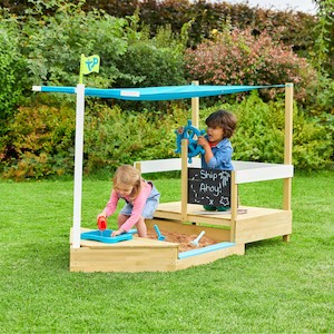 Products: TP619 Ahoy Wooden Play Boat Sandpit