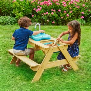 All: TP617 Wooden Splash & Play Picnic Bench with Basin & Tap - BLACK FRIDAY SPECIAL 40% Off