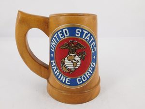 United States Marine Corps Wooden Tankard