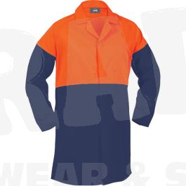 Products: Two Tone Hi-Vis 100% Cotton Domed Front Dust Coat