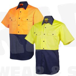 Products: 6HWSS JB HiVis 150G L/Weight Cotton S/Sleeve Shirt