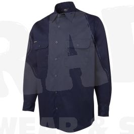 6WSLL JB Mens Long Sleeve Cotton Shirt 150gm