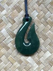 Hei Matau (Fish Hook) - Traditional Jade