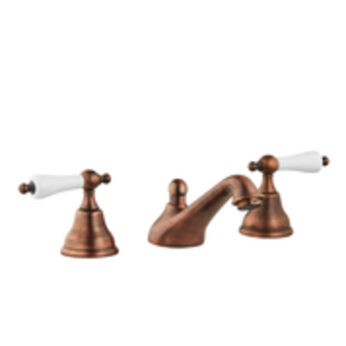 Bathroom Tap: Art Deco Bathroom Taps- Low Level Spout - Porcelain Lever