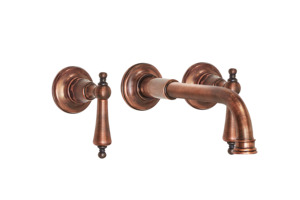 Bathroom Tap: Art Deco Basin Three Hole Set - Metal Lever