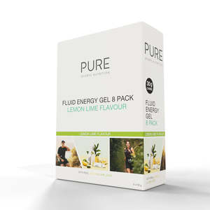 Nutrition: PURE Fluid Energy Gels - 8 Pack - Lemon Lime