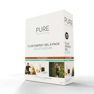 Nutrition: PURE Fluid Energy Gels - 8 Pack - Cola + Caffeine