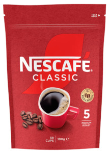Products: Nescafe Classic Instant Coffee Pouch 100g