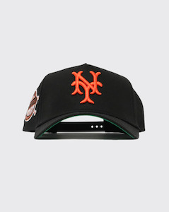Headwear: New Era 940 AFrame 50’s World Series New York Mets Snapback - Black/Orange