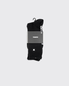 sock: Trainers Crew 3pk Sock - Black