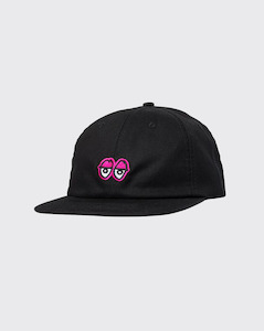 Krooked: Krooked Eyes Strapback Hat - Black/Pink