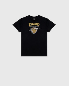 Sale 20: Thrasher First Cover Tee - Black/Gold - Sale