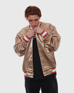 Sale Apparel: Huf Crackerjack Satin Baseball Jacket - Oat - Sale