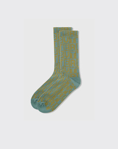 Pricepoint Gifts: Butter Goods Tile Socks - Green