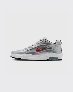 Summer: Nike SB Ishod Air Max Premium Shoe - Metallic Silver/Varsity Red