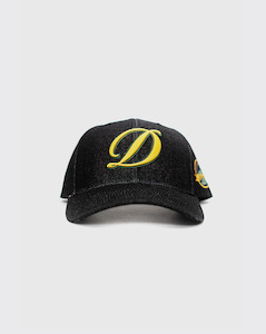 Apparel: Dime Cursive D Full Fit Hat - Black Denim