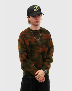 Dime Camo Chenille Knit - Woodland