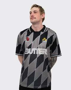 Buttergoods: Butter Goods Football Jersey - Grey/Black