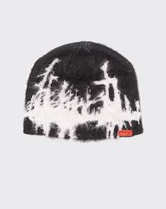 Hoddle: Hoddle Mohair Fracture Beanie - Black/White