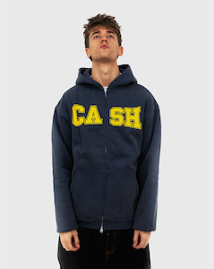 Cash Only Campus Zip Up Hoodie - Washed Navy