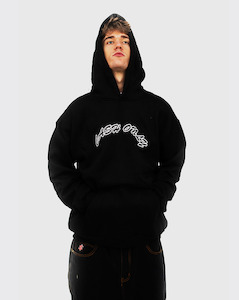 Outerwear: Cash Only Logo Pullover Hoodie - Black