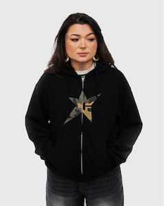 Carpet C Star Thermal Zip Up Hoodie - Black