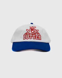 Butter Goods Alien 6 Panel Hat - White/Cobalt