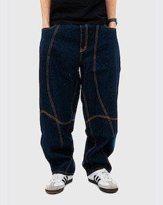 Dime Classic Baggy Denim Pants - Indigo Paneled