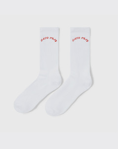 Cash Only Logo Crew Socks - White