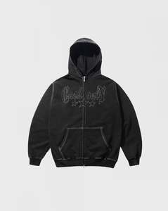 Cash Only Strip Zip-Thru Hood - Washed Black