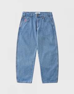 Cash Only Logo Baggy Denim Jeans - Washed Indigo