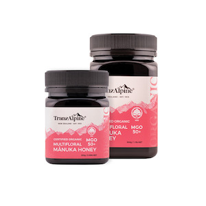 Products: Organic Manuka Multifloral Honey MG50+ TranzAlpine Honey