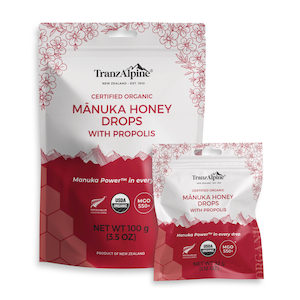 Products: Organic Mānuka Honey Drops MGO550+ with propolis