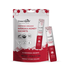 Organic Mānuka Honey Sachets MGO400+ - TranzAlpineHoney