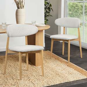 Dining Chairs: Wesley Rubber Wood Dining Chair - Set of 2 - White