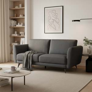 Rivel Chenille 3 Seater Sofa - Dark Grey