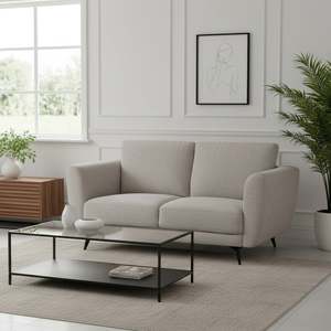 2 Seater Sofas: Rivel Chenille 2 Seater Sofa - Beige