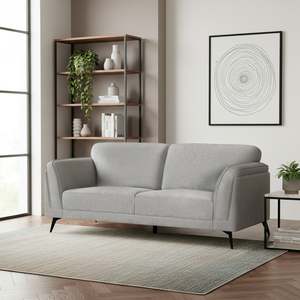 Brulo Linen 3 Seater Sofa - Light Grey