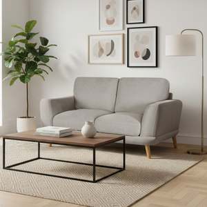 2 Seater Sofas: Tova Chenille 2 Seater Sofa - Beige