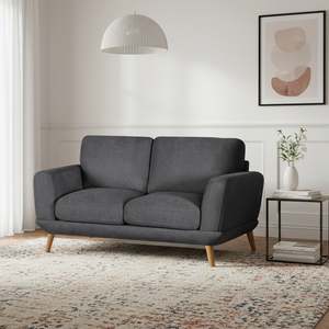 2 Seater Sofas: Tova Chenille 2 Seater Sofa - Dark Grey