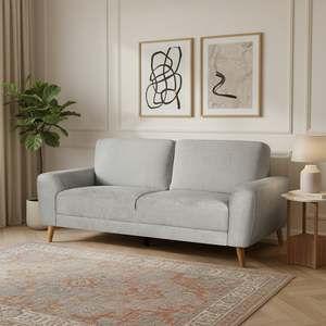 Suki Linen 3 Seater Sofa - Grey