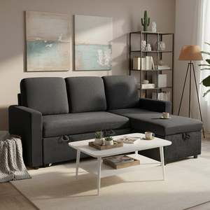 Amy 3 Seater Sofa Bed with Storage - Dark Grey