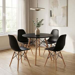 Dining Room: Cena Dining Table Round 90 x 75 cm - Black