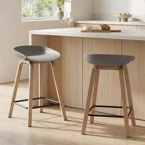 Bar Stools: Kai Metal Bar Stool 65cm - Set of 2 - Grey